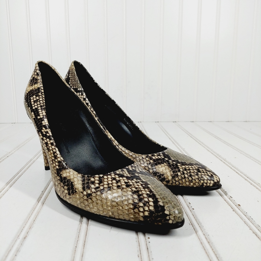 Ecco Snake Print Pointed Toe Slip On Heels Pumps   i607 - Picture 4 of 10